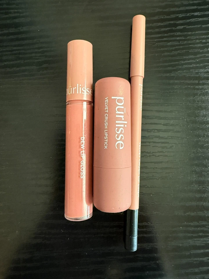 Purlisse Lip Kit Trio Pinky Nude Elevate Your Lip Game 3 Pcs Set No Box - Image 1 of 1