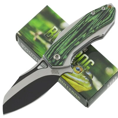 Rough Ryder Black Green G10 Bullfrog Linerlock Pocket Knife RR2258