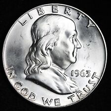 1963-D Franklin Silver Half Dollar CHOICE BU *UNCIRCULATED* MS E337 WCE