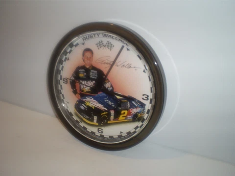 Vintage 1996 Made In USA By Elgin Rusty Wallace Miller Time Wall Clock Cover