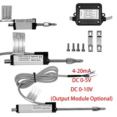 CGQSHENQI 10-100mm KTR Linear Displacement Sensor Position Transducer Ruler 5V 10V 4-20mA