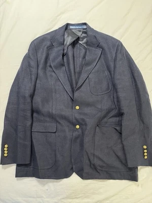 Blazer Polo Ralph Lauren Hombre Azul Marino 100% Lino Talla 48R Foto 1 de 4