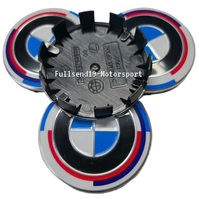 4pcs Wheel Center Emblem Caps for BMW 68mm 50th Anniversary - Image 1 of 4