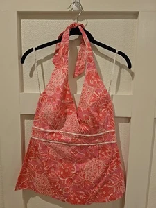 Top donna tg 4 Lilly Pulitzer Willa Halter popeline nastro elasticizzato floreale nuovo con etichette - Foto 1 di 8