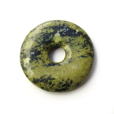 40 мм желтый бирюзовый камень пончик подвеска, темно-зеленый, светло-зеленый - Изображение 1 из 4