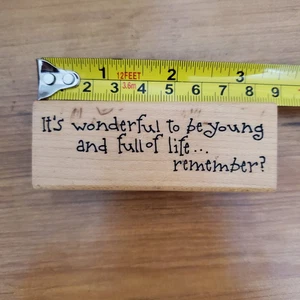 1996 Art Impressions G-1446 It's wonderful to be young and full... Rubber Stamp - Picture 1 of 3