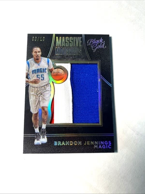2015 Black Gold Massive Materials PRIME /10 Brandon Jennings #8 GAME WORN patch! - Image 1 of 2