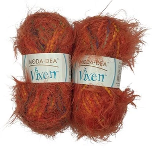 Moda Dea Vixen Soft Fur Yarn 2 Orange You Glad 89yd, 1.76 ounce, Lot of 2 Skeins - Picture 1 of 4