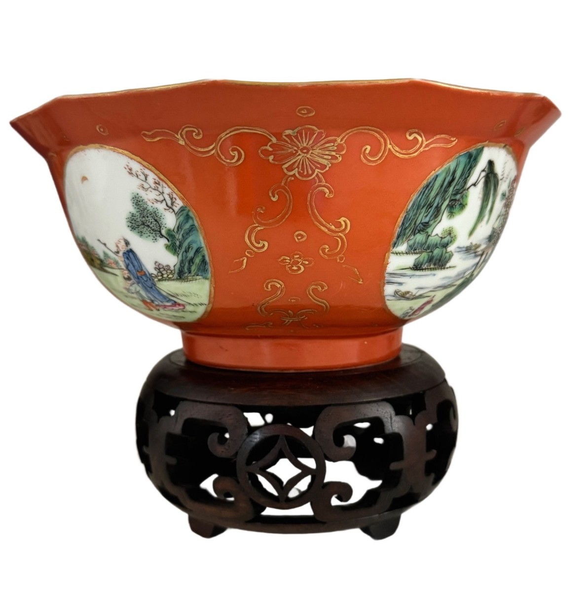 中国花瓶　乾隆年花鳥草図六角鉢 Yahoo!オークション -「乾隆年製 花瓶」の落札相場・落札価格