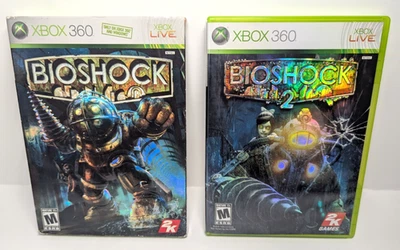 BioShock 1 & 2  (Xbox 360) Bundle 2007 2010 Clean CIB Complete In Box TESTED - Image 1 of 4