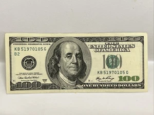Series 2006 A ~ US One Hundred Dollar Bill $100 ~ New York ~ KB 51970105 G - Picture 1 of 2