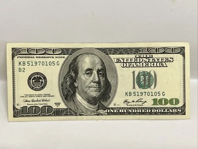 Series 2006 A ~ US One Hundred Dollar Bill $100 ~ New York ~ KB 51970105 G - Image 1 of 2