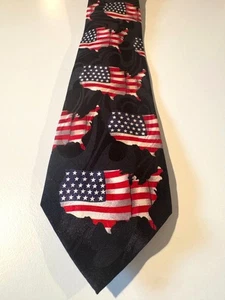 Steven Harris Men’s Patriotic Necktie – Stars & Stripes USA Map - Picture 1 of 7