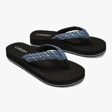 Cobian Braided Bounce Navy Flip Flop Sandals Women’s Size 7 Comfort Support