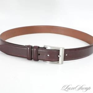 Allen Edmonds Hand Crafted USA 39535 Thick Wide Dark Bordeaux Leather Belt 38 #2 - Picture 1 of 8