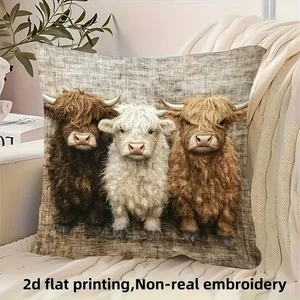 2 x schöne Highland Cow Kissenbezüge Dekokissen - Weihnachtsangebot. - Bild 1 von 5
