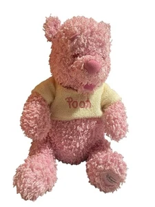 Peluche Winnie The Pooh exclusivo de la tienda Disney Gota de goma ojos rosa cereza 12" RARO - Imagen 1 de 4