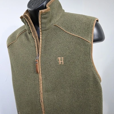 Chaleco de caza Harkila Sandhem verde forrado a cuadros Polartec con bolsillos para hombre talla XL Foto 1 de 4