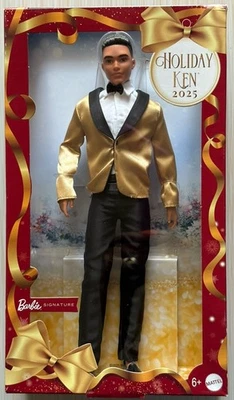 2025 Holiday Barbie Ken Latino Brown Hair Fashion Doll Wearing Full Suit JGK56 - Image 1 of 4