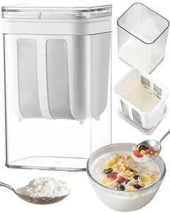 Colador de yogur grande 1,08 cuartos de galón, filtro de leche de yogur griego grueso, colador de alimentos... - Imagen 1 de 7
