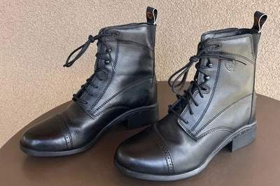 Bota con corbata ARIAT Scout Paddock para mujer talla 7B cuero negro tecnología 4LR ¡LEER! Foto 1 de 4