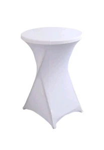 Round Highboy Cocktail Table Cover, Stretch Spandex Fitted Wedding Tablecloth - Picture 1 of 3