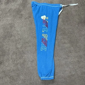VICTORIA SECRET PINK Sweatpants Campus S pants logo fleece cropped women's bling - Picture 1 of 8