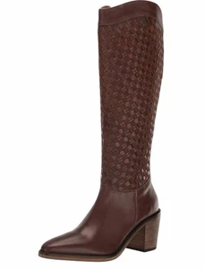 NUEVO EN CAJA Lucky Brand 8.5 Rodilla Corte Abeny Botas Cuero Marrón Caja Tiene Daños - Imagen 1 de 5