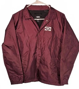 Vans Boys Maroon Windbreaker Jacket Size Medium - Picture 1 of 6