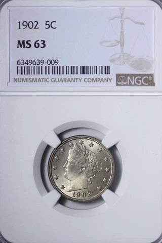 BU 1902 Liberty V Nickel NGC MS63 Nice Patina & Luster KCEY Cover