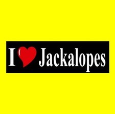 Funny "I LOVE JACKALOPES" car truck BUMPER STICKER weird taxidermy animal DECAL