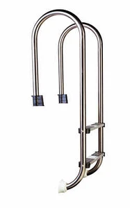 Poolleiter 2-stufig eng V2A Edelstahl für Pool 90 cm Schwimmbadleiter Pooltreppe - Bild 1 von 4