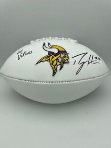 Percy Harvin Signed Minnesota Vikings White Panel Football COA Hologram