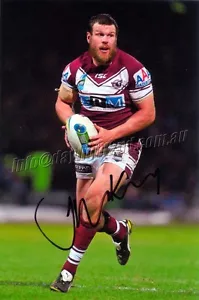 Signed Manly Sea Eagles NRL 28cm x 18cm Photo - Jason King - Proof COA - Picture 1 of 3