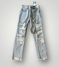 NWT Carmar denim jeans harness ripped distressed women size 23 