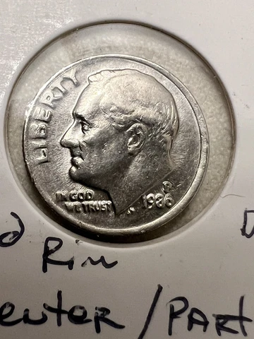 1986-P ERROR Dime (lots of errors) Cover