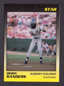 DEION SANDERS 1989 Star Company ALBANY-COLONIE  ROOKIE CARD #23 NY YANKEES