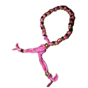 Ettika Bracelet Friendship Adjustable 18k Gold Plated Beads Pink Ribbon 10" - Picture 1 of 2