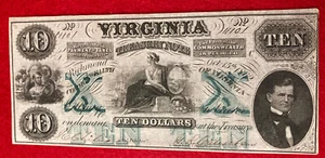 Virginia 1862 $10. NOTA MUY BONITA ESCASA - Imagen 1 de 2
