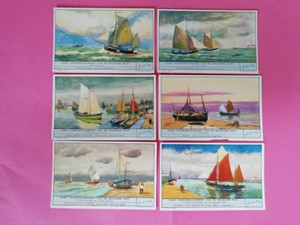 6 LIEBIG CARDS DUTCH  S-1583  OUDE VISSERSSCHEPEN VAN DE BELGISCHE KUST  1954  o