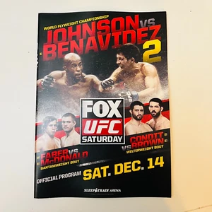 OFFICIAL PROGRAM UFC FOX JOHNSON BENEVIDEZ FABER CONDIT BROWN - Picture 1 of 2
