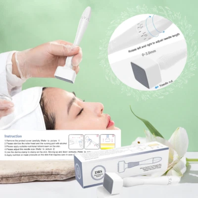 HXM Adjustable Derma Stamp | 140 Titanium Microneedling Derma | 0.25-3mm | 4041