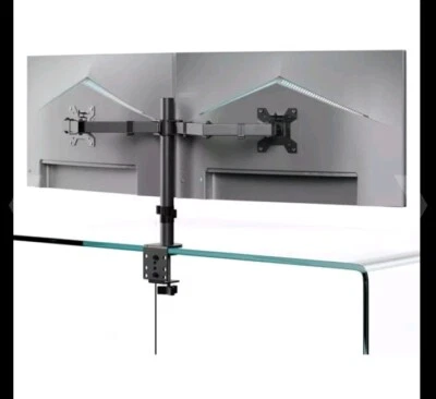 Dual Monitor Stand for Desk, Fits 10-30 Inch Screens, Tilt 180° Rotate 360° - Image 1 of 4