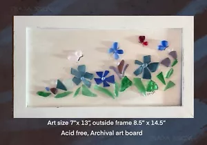 Neu Handarbeit Regenbogen Strand Glas Vögel Meer Glas Wandkunst Glas Blumen weiß Fr - Bild 1 von 7