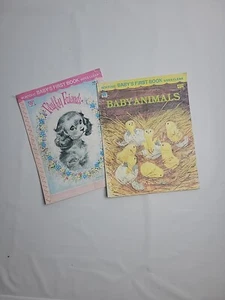 VTG 70s Whitman Cloth Baby Book Fluffy Friends Wipe Clean 2 - Imagen 1 de 10
