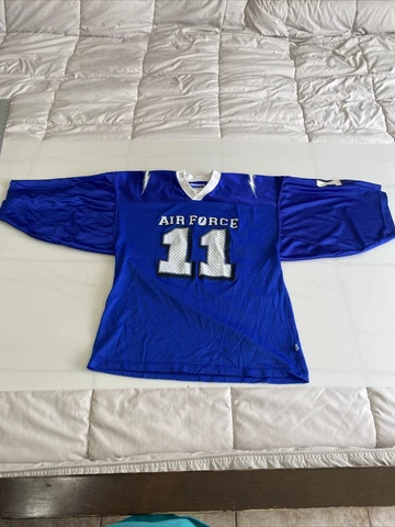 Vintage Air Force Falcons Blue Football Jersey #11  Size YXL 18 Made In USA Cover