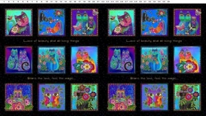 Laurel Burch ***FANTASTICATS*** Y4339-3M ~ PANEL - Insgesamt 18 Quadrate - Bild 1 von 2