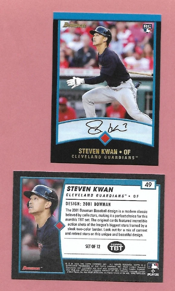 Steven Kwan 2022 Topps Throwback Thursday TBT Base Rookie RC Guardians #49  - Image 1 of 1