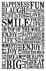 Really Great Stencils, Positive Words, 6 x 9, Background, Layering, Enjoy Life - Picture 1 of 3