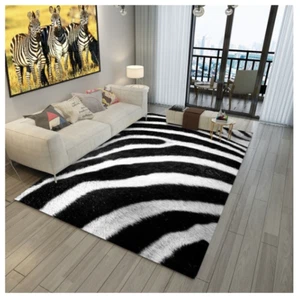 Zebra print wild Africa Non Slip Rug Carpet 150 x 220CM mat - Picture 1 of 2